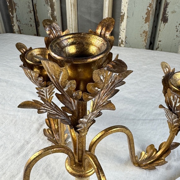 RARE Frontgate Renoir Five Candle Gold Wine Bottle Candelabra - Picture 2 of 7